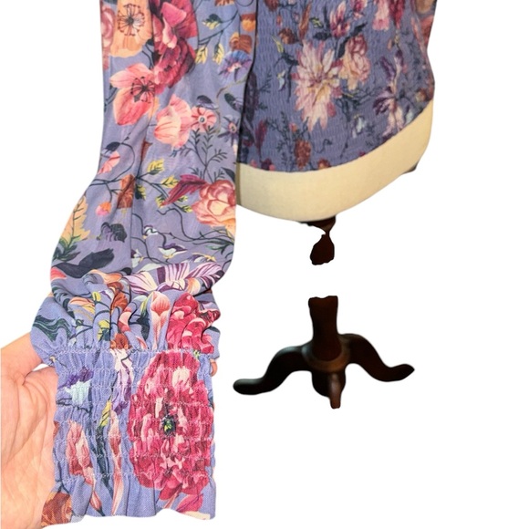 Anthropologie Ruched Bodice Floral Top - Picture 3 of 5